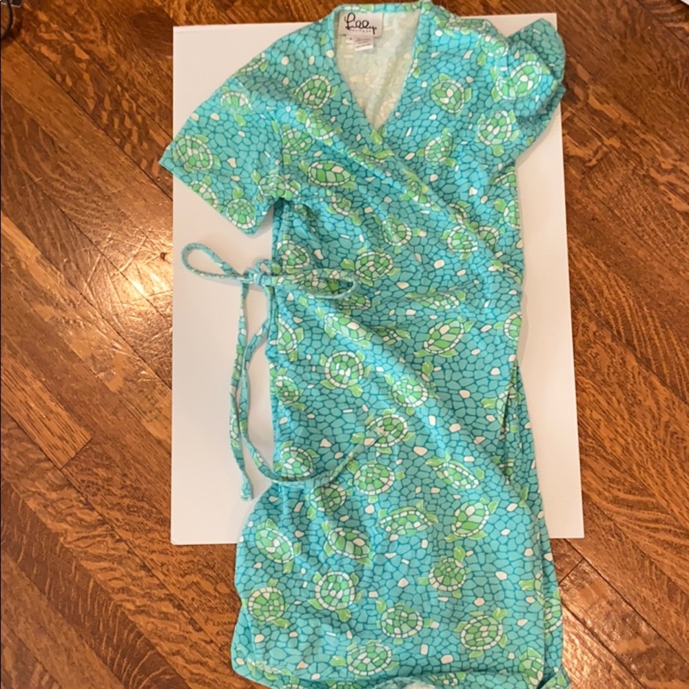 Lily Pulitzer wrap dress green/blue